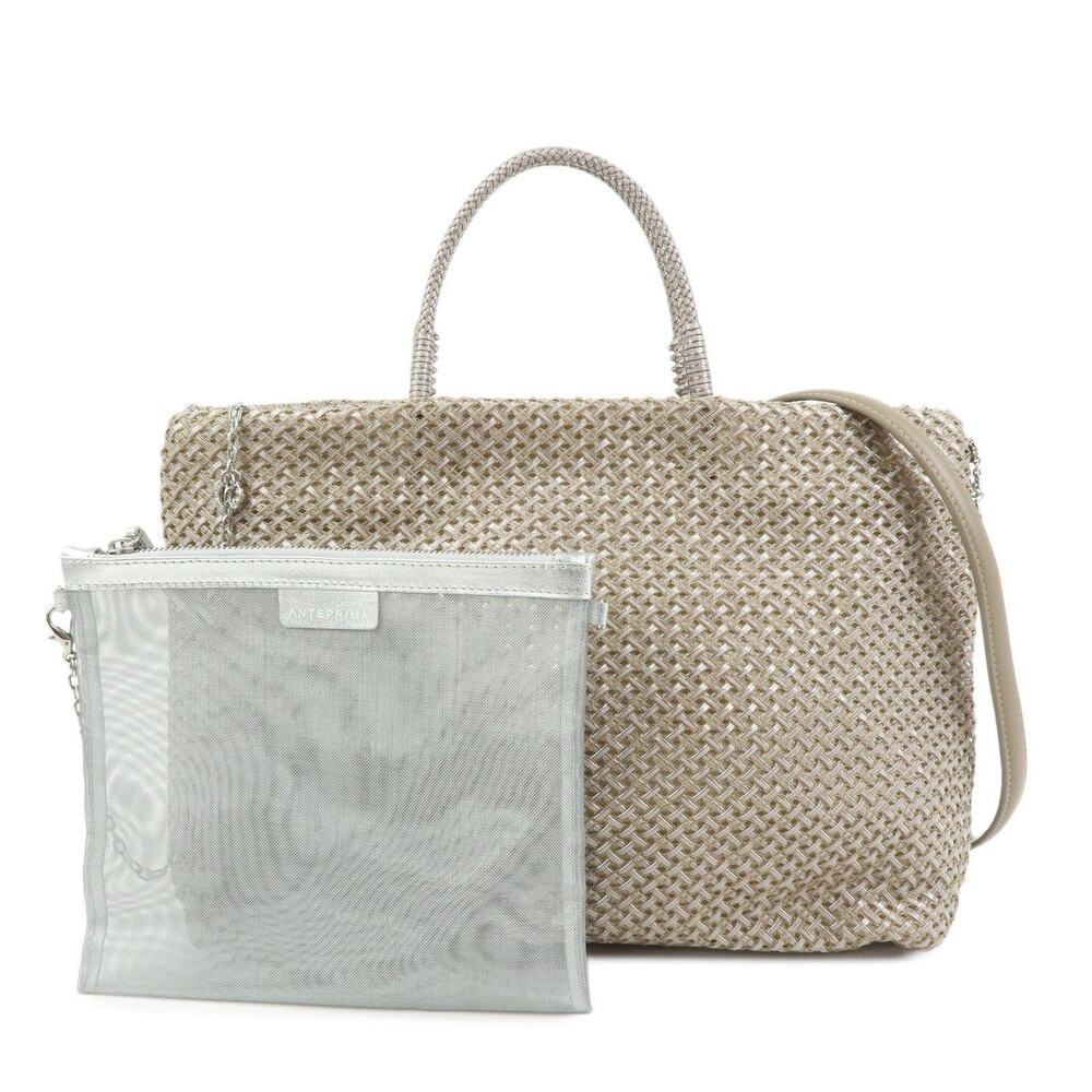 Anteprima Wire Vinyl Handbag Beige